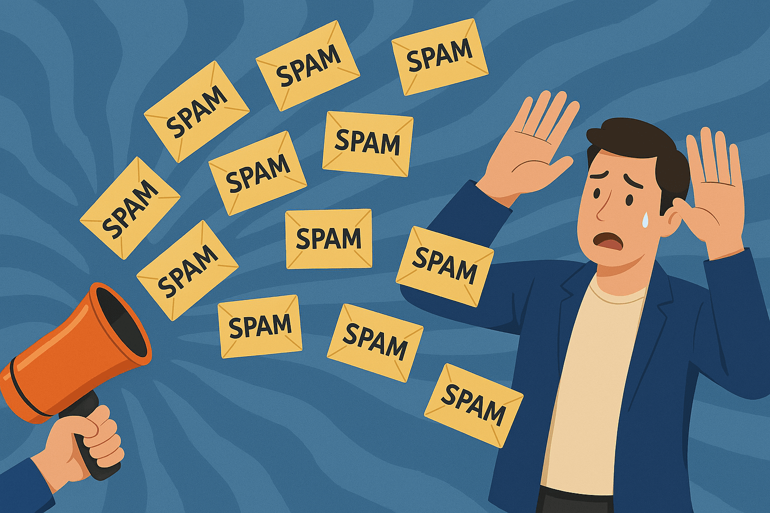Illustration for an article about spam bombing and social engineering.